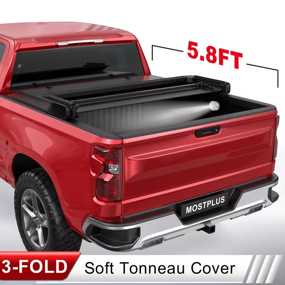 MOSTPLUS Tri-Fold 5.8FT Bed Tonneau Cover for 2014-2026 Chevy Silverado GMC Sierra