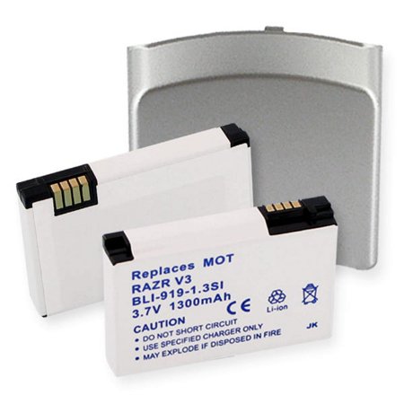 MOT RAZR V3 LI-ION 1300mAh and SILVER COVER Cellular Battery