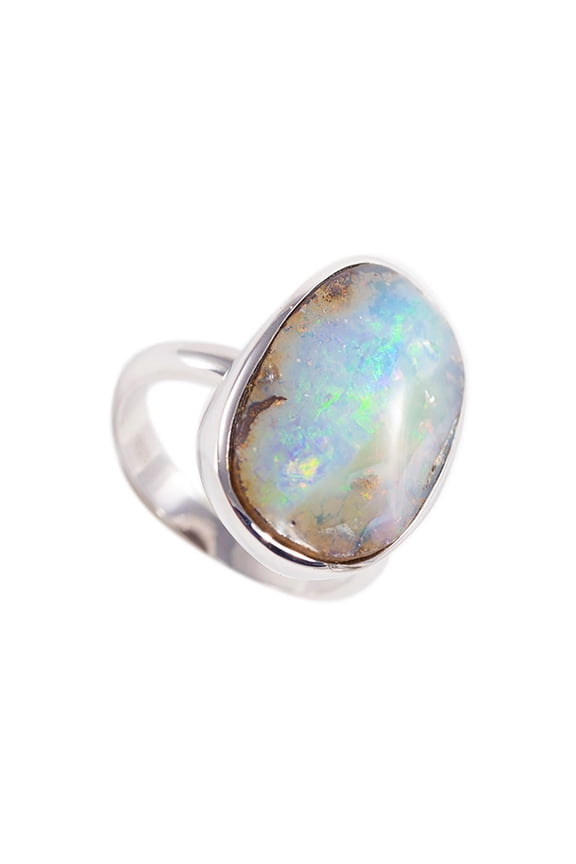 MOTHER NATURES ETERNITY NATURAL SOLID AUSTRALIAN BOULDER OPAL RING