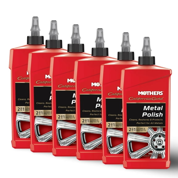 MOTHERS 05112 California Gold Metal Polish 6 PACK - Shine - Restore & Protect - 12 oz.