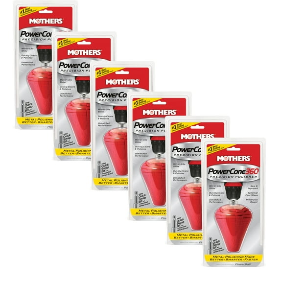 MOTHERS 05146 Powercone 360 6 PACK - Quick Swap Bit - Wheel Guard - Polishing Tool and Quick Swap Bit - Wheel Guard