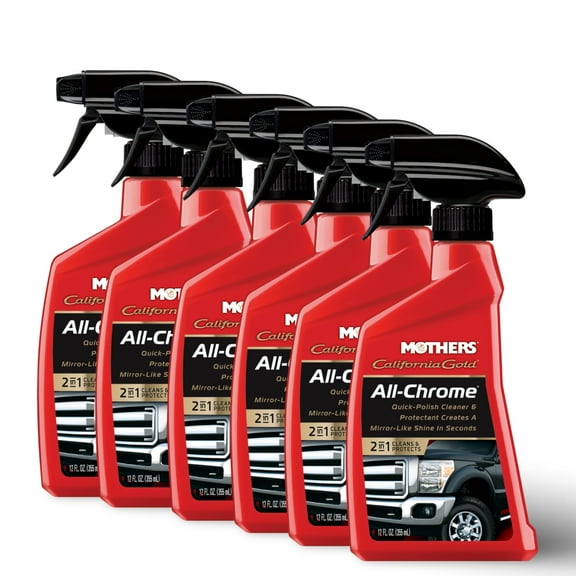 MOTHERS 05222 California Gold 6 PACK - All Chrome - Quick Polish Cleaner- 12 oz.