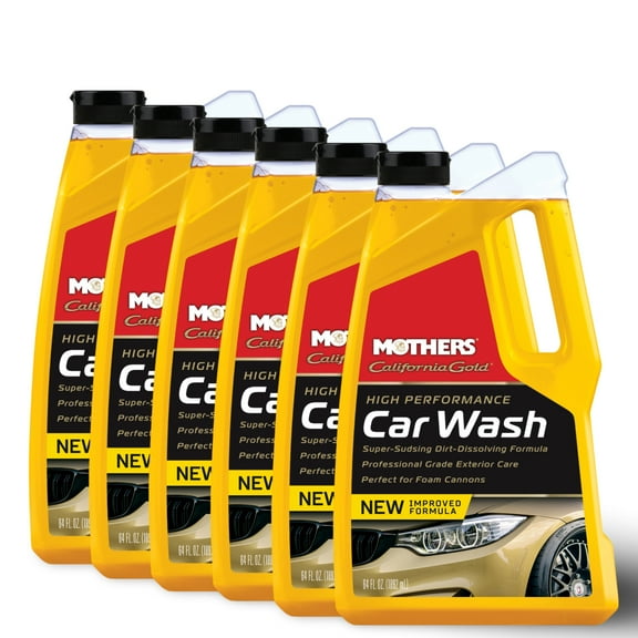 MOTHERS 05664 California Gold Car Wash 6 PACK -Resists water spots -pH balanced- 64 oz.