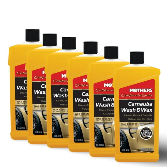 MOTHERS 05676 California Gold Carnauba Wash & Wax 6 PACK - Spot Free - 16 oz.