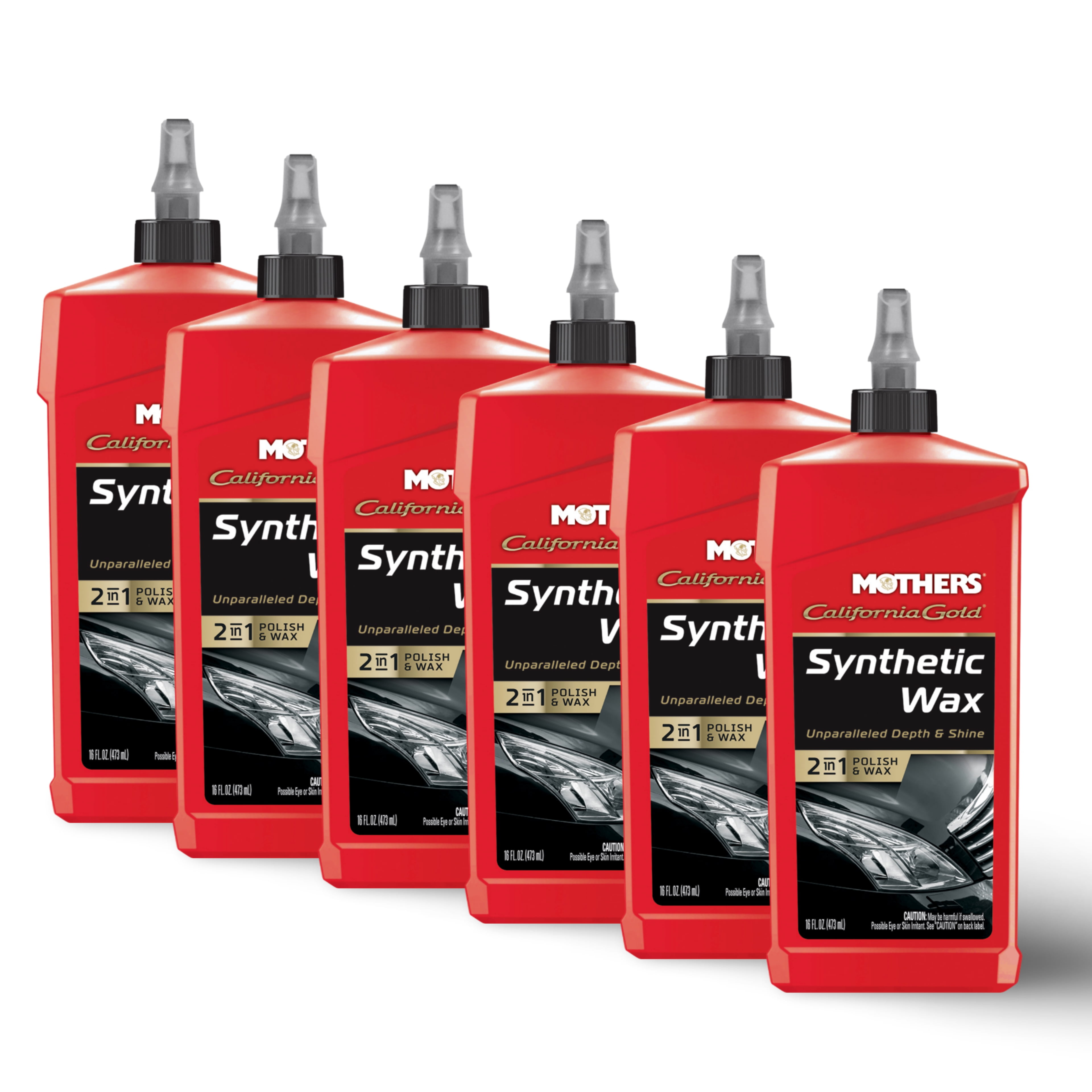 MOTHERS California Gold Synthetic Wax Car Polish Paste, 6 PACK, 16