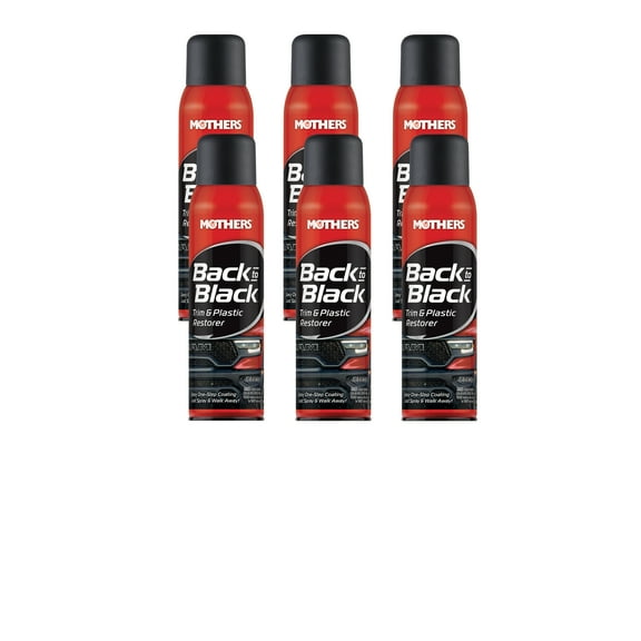 MOTHERS 06110 Back to Black Trim and Plastic Restorer 6 PACK - Rubber & Vinyl - 10 oz.