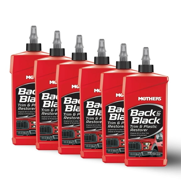 MOTHERS 06112 Back to Black Trim and Plastic Restorer 6 PACK- Rubber & Vinyl - 12 oz.