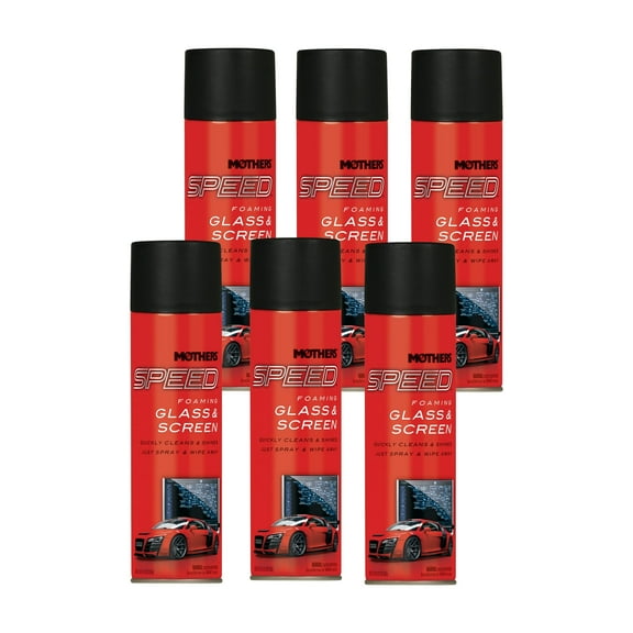 MOTHERS 16619 Speed Foaming Glass & Screen Cleaner 6 PACK - Spray & Wipe - 19 oz.