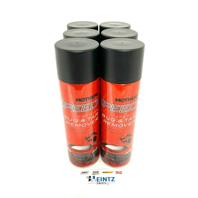 MOTHERS 16719 Speed Foaming Bug & Tar Remover 6 PACK No Drip 18.5