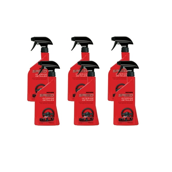 MOTHERS 18324 Speed Interior Detailer 6 PACK - Clean & Protect - Ammonia-Free - 24 oz.