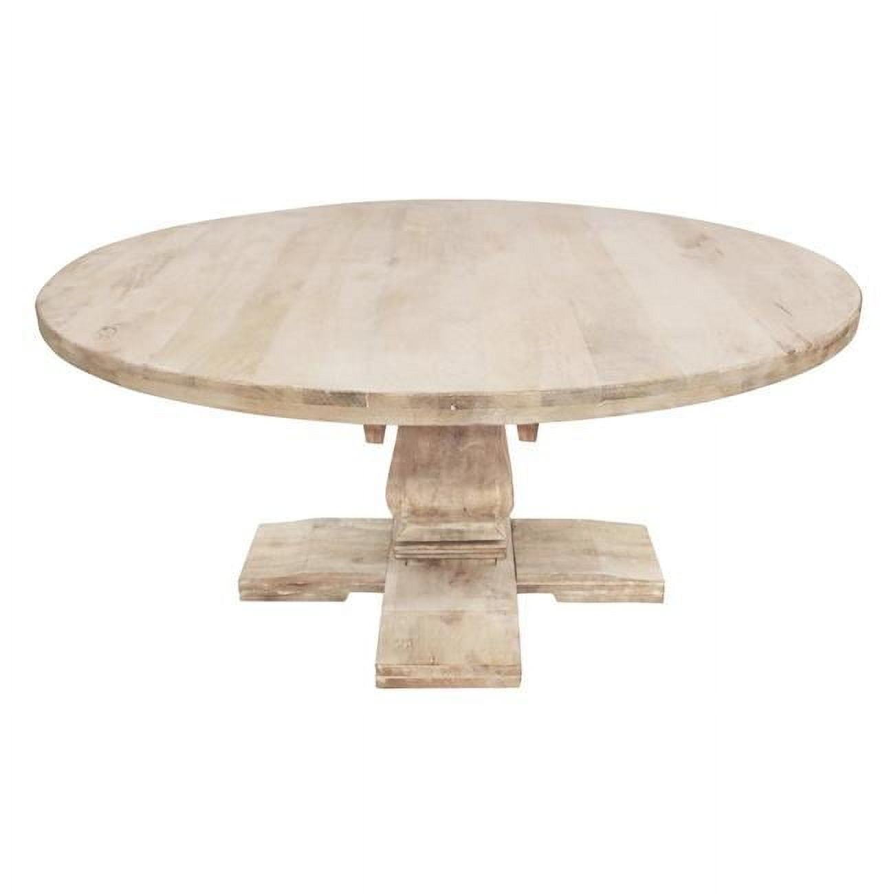 MOTI Furniture Benedict 70" Round Pedestal Dining Table, White