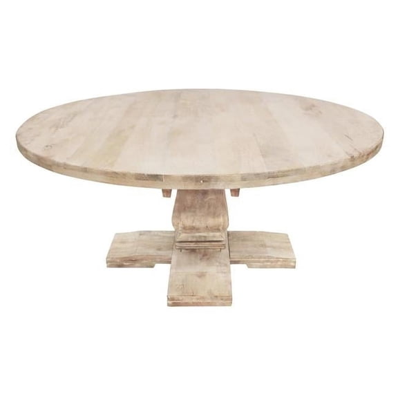 MOTI Furniture Benedict 70" Round Pedestal Dining Table, White