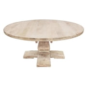 MOTI Furniture Benedict 70" Round Pedestal Dining Table, White