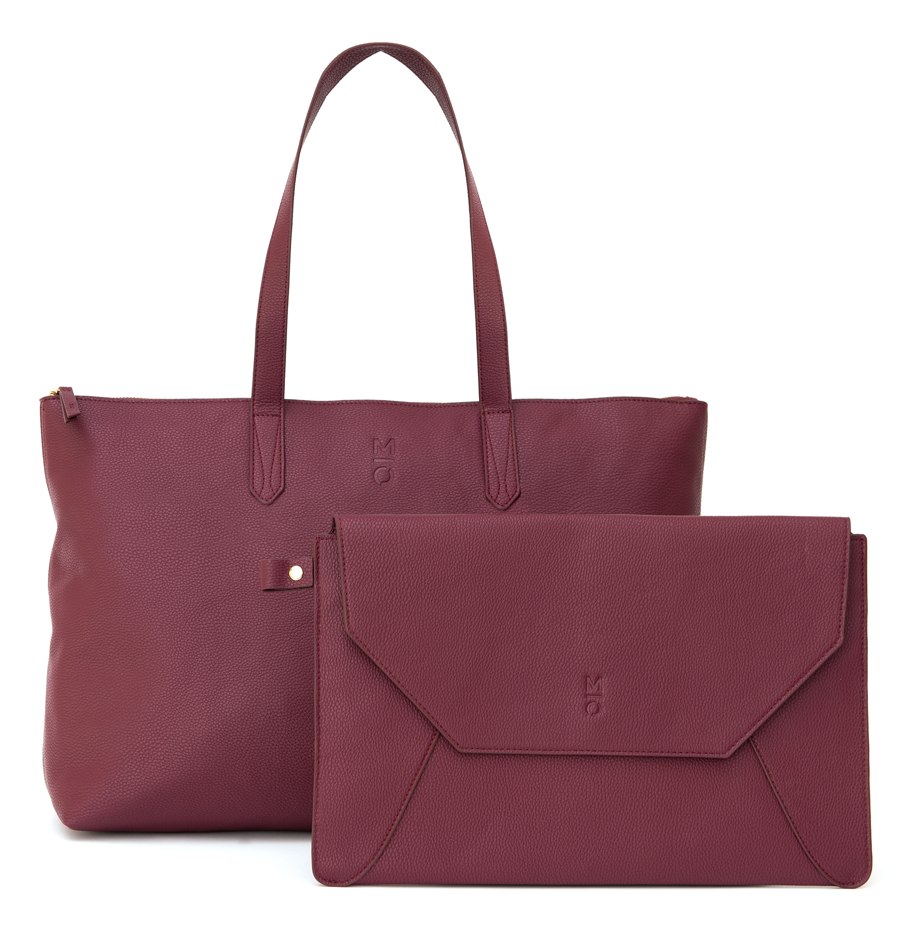 MOTILE Vegan Leather Commuter Laptop Tote with 10,000 mAh Qi Certified Wireless Powerbank, Cabernet - image 1 of 8