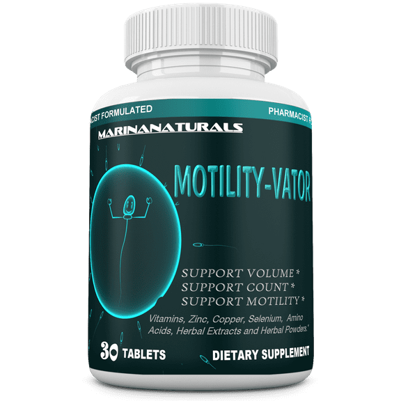 MOTILITYVATOR Natural Vitamins, Minerals, Amino Acids and Herbs that help enhance the Vitality, Volume and Motility. 30 Tablets