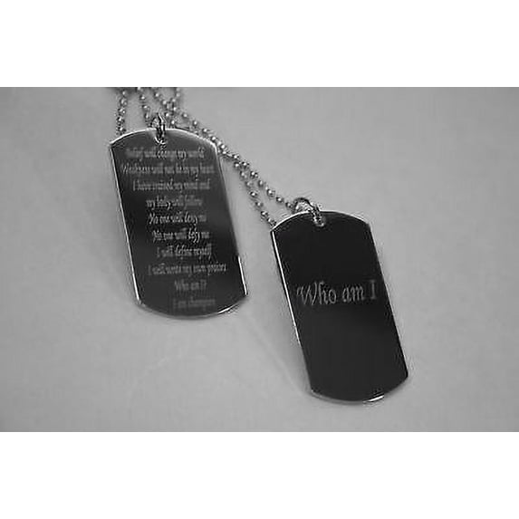 MOTIVATIONAL DOG TAGS MILITARY STYLE CUSTOM NECKLACE SOLID STAINLESS STEEL
