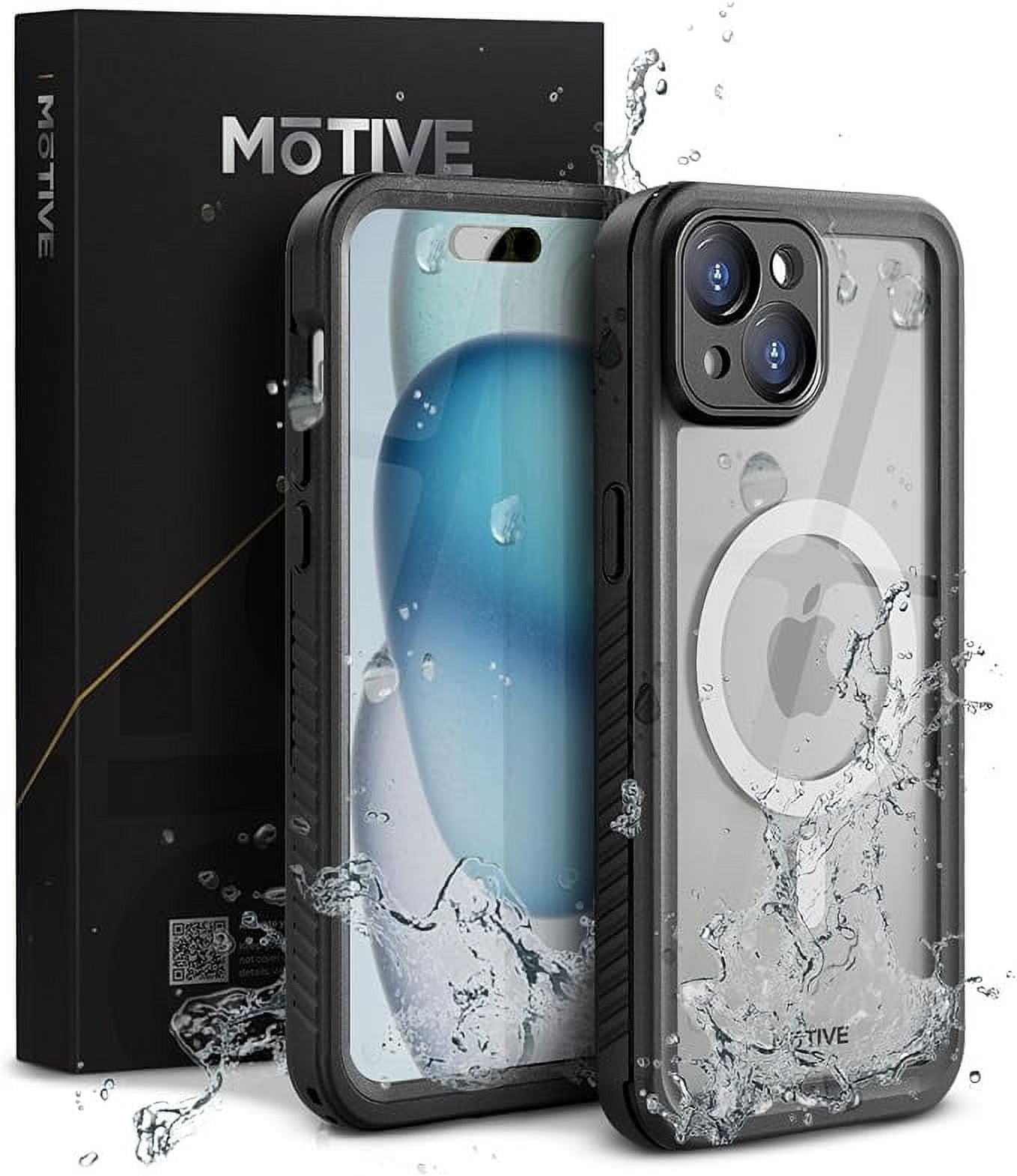 MOTIVE Waterproof Case for iPhone 15, Built-in Screen Protector, Seamless MagSafe Compatibility, Dustproof Shield, Shockproof, Complete 360° Water Resistance Phone case for iPhone 15 6.1" | Black