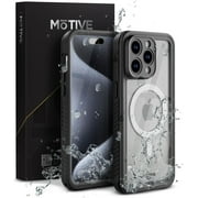 MOTIVE Waterproof Case for iPhone 15 Pro, Built-in Screen Protector, Compatible with MagSafe, Dustproof Shield, Shockproof, Complete 360  Water Resistance Phone case for iPhone 15 Pro 6.1" | Black