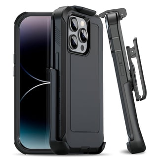MOTIVE for iPhone 14 Pro Max Case with Belt Clip, Protective case, Heavy Duty and Quad Layer Military Grade Protection, 6.7" | Black