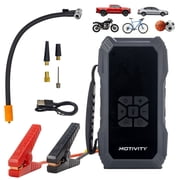 MOTIVITY 4-in-1 Portable Automotive Jump Starter with Air Compressor 1000A Peak, USB & 12V DC Charging, 150 PSI, LED Flashight, LCD Display for Cars, Motorcycles, ATVs & More