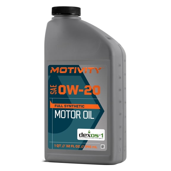 MOTIVITY Full Synthetic SAE 0W-20 dexos1 Gen3 Motor Oil - 6 Pack of 1 Qt Bottles