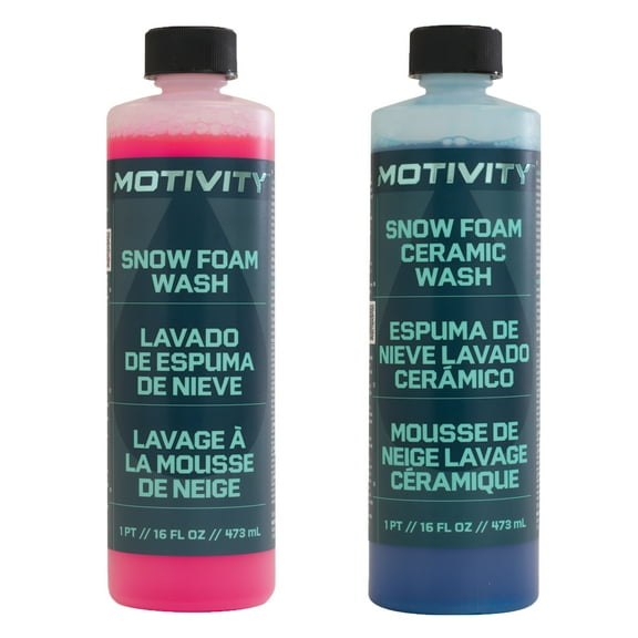 MOTIVITY Snow Foam Duo, Concentrated Car Wash and Ceramic Wash, Safe for Use on Cars, Trucks, Motorcycles, Powersports, RVs, Works with Foam Cannon, Foam Gun, or Pressure Washer - 1 Pint (2 Pack)