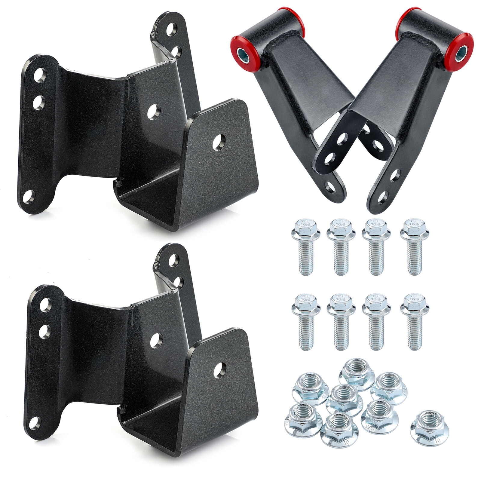 MOTMAX 4" Car Drop Hanger Shackles Leaf Spring Lowering Kit for Chevy