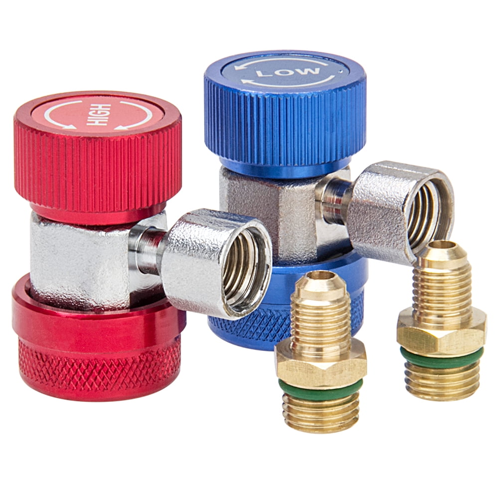 MOTMAX Adjustable R134A Adapter Fittings Quick Coupler High Low AC