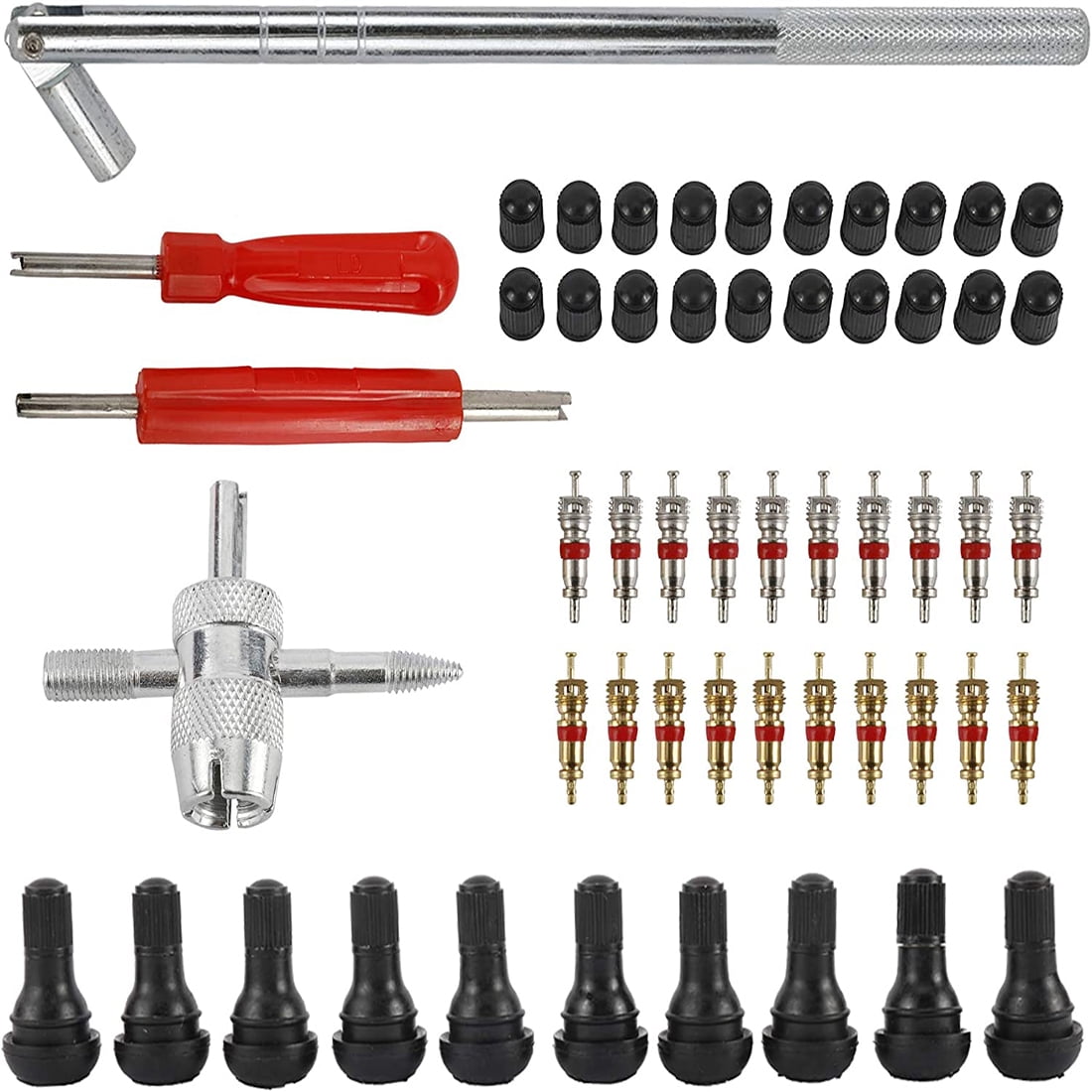 MOTMAX Tire Valve Tool Valve Stem Puller Installer Tool 54 Piece