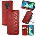 thumbnail image 1 of MOTO G POWER 2021 Case, PU Leather TPU Wallet Cover with Card Holder Kickstand Hidden Magnetic Adsorption Shockproof Flip Folio Cell Phone Case for Motorola G POWER 2021 6.6 inch, Red, 1 of 1