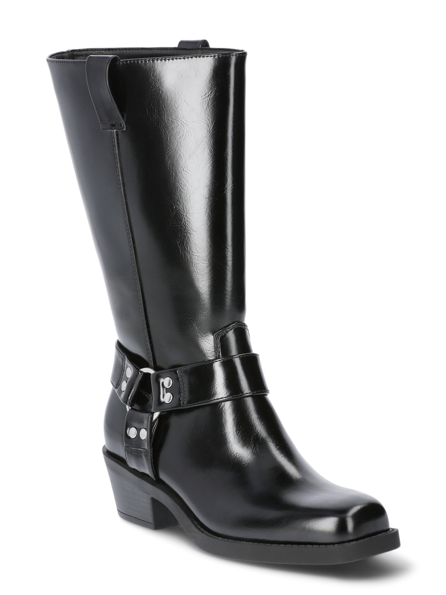 Time and Tru Women's Moto Hardware Boots, Siz