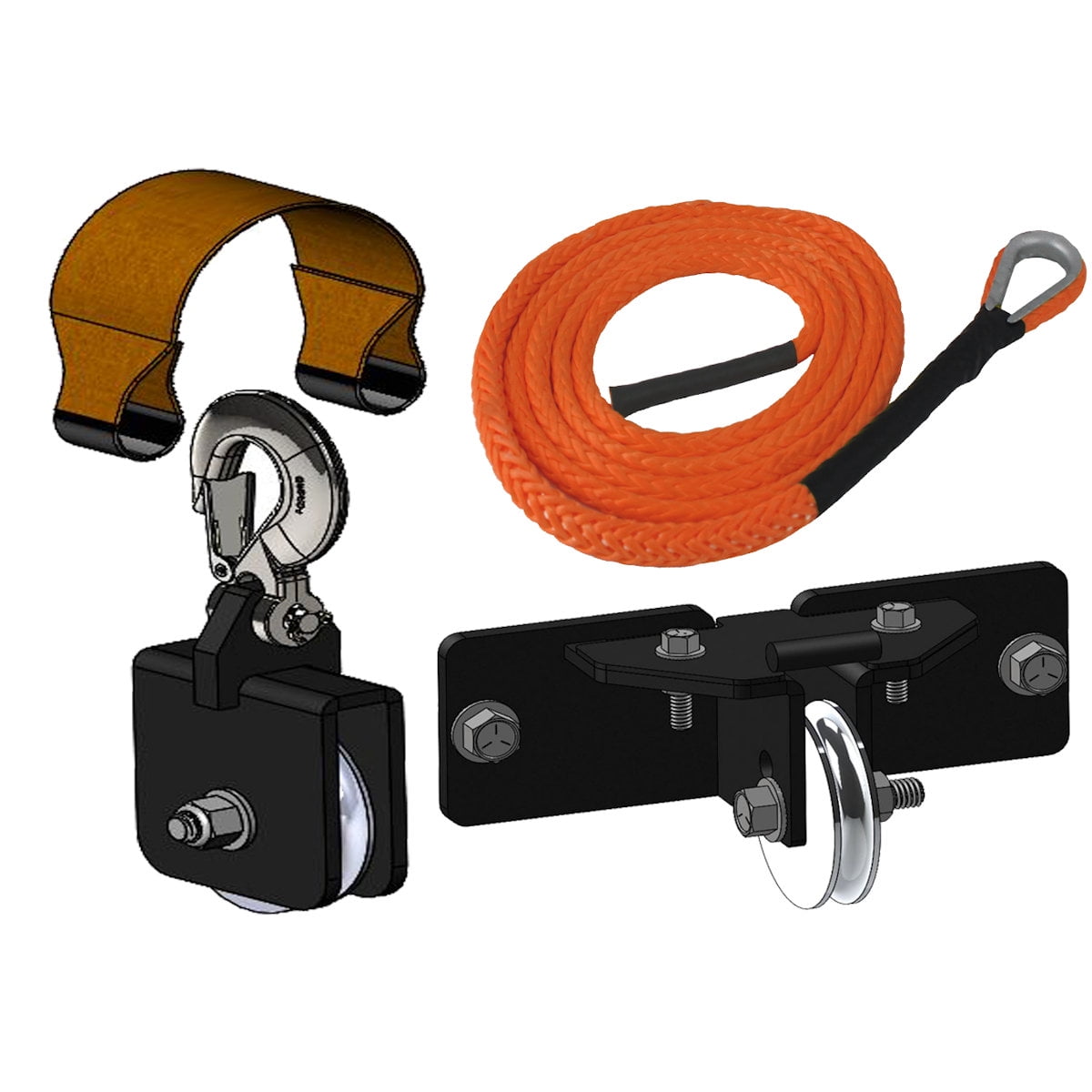 MOTOALLIANCE® Denali Plow Pulley Fairlead Kit for ATV/UTV Winches with 3" x 6" Wide-Spool Bolt Patterns