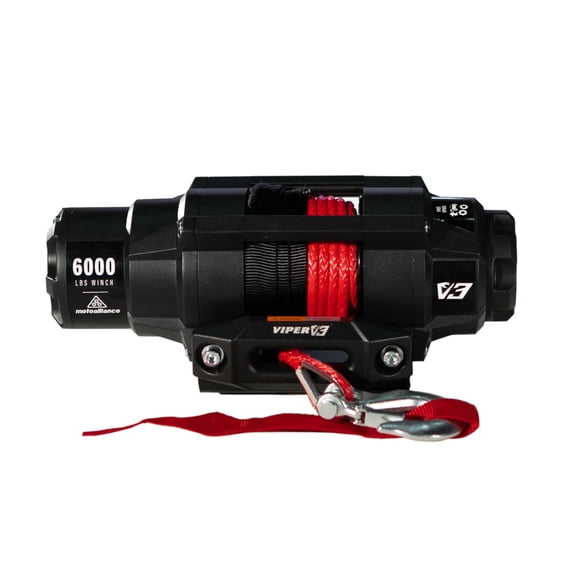 Viper V3 60000lb UTV/ATV Military Grade Winch with 40 feet Red Synthetic Rope.