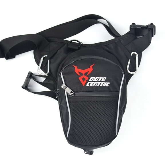 MOTOCENTRIC Waterproof Motorcycle Leg Bag for Men Women Waist Pack with Reflective Strips Red (11.02 x 10.63 inches / 28 x 27 cm)