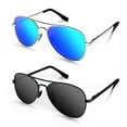 thumbnail image 1 of MOTOEYE Polarized Aviator Sunglasses for Kids Girls Boys Children Pack of 2 from 4 to 15 years old, 1 of 6