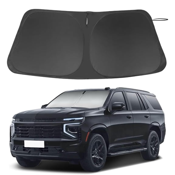 MOTOMATE Custom Fit Windshield Sun Shade for Chevrolet Tahoe 2021-2024 , Foldable Sun Visor Protector Blocks UV Rays & Heat