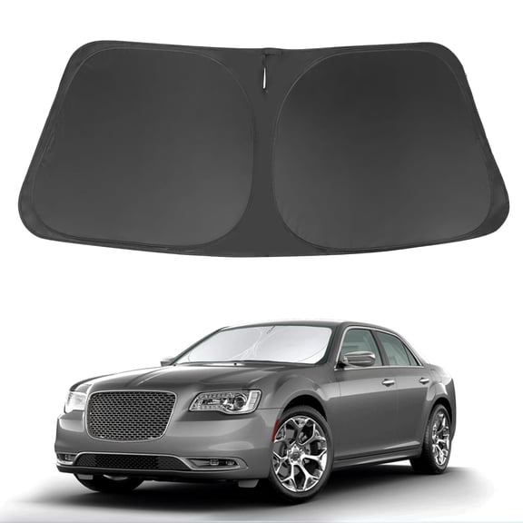 MOTOMATE Custom Fit Windshield Sun Shade for Chrysler 300 2011-2024 , Foldable Sun Visor Protector Blocks UV Rays & Heat