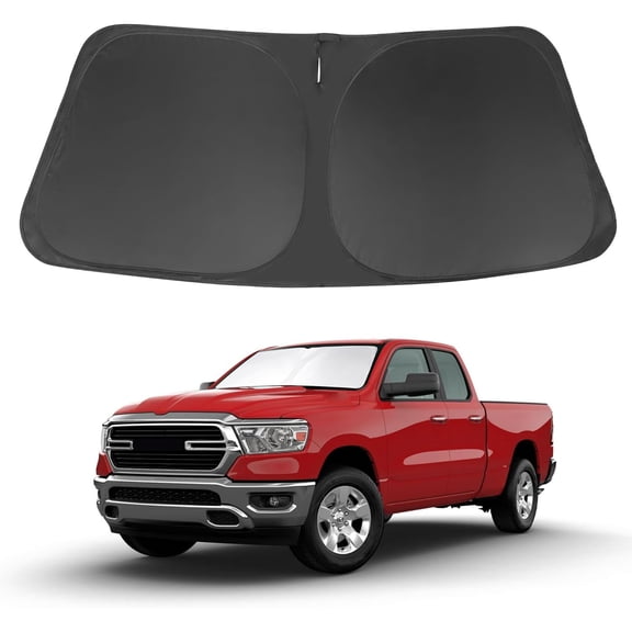MOTOMATE Custom Fit Windshield Sun Shade for Dodge Ram 1500 2019-2022, Foldable Sun Visor Protector Blocks UV Rays & Heat