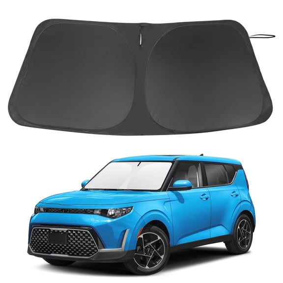 MOTOMATE Custom Fit Windshield Sun Shade for Kia Soul 2020-2024, Foldable Sun Visor Protector Blocks UV Rays & Heat