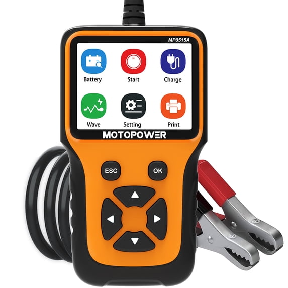 MOTOPOWER 12V Car Battery Tester Automotive 100-2000 CCA Battery Load Tester Auto Cranking and Charging System Test Scan Tool Digital Battery Alternator Analyzer