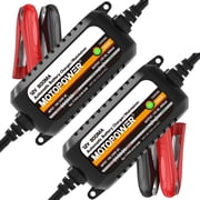 MOTOPOWER MP00205C 12V 800mA Fully Automatic Battery Charger Maintainer Trickle Charger Desulfator - 2 Pack