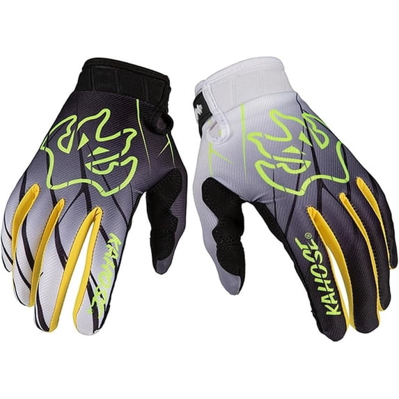 MOTORCYCLE GLOVES - Full Finger Bicycle Gloves with Shock Absorption, Anti-slip and Breathable Functions, Suitable for Men and Women Riding Mountain Bikes and Motorcycles