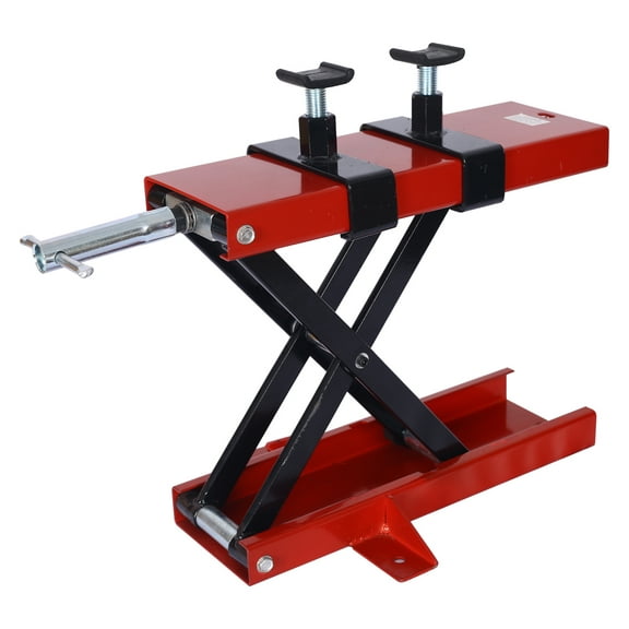 MOTORCYCLE LIFT JACK 1100lbs motorcycle off-road bike ,Scissor Center Jack Lift Repair Wide Stand Bike Red + Steel