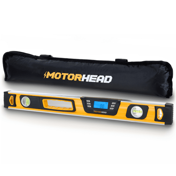 MOTORHEAD 24-Inch 0° - 180° SMART DIGITAL Level, LCD Screen, Audible Alerts, Water, Dust & Shock Resistant, Magnetic Bottom