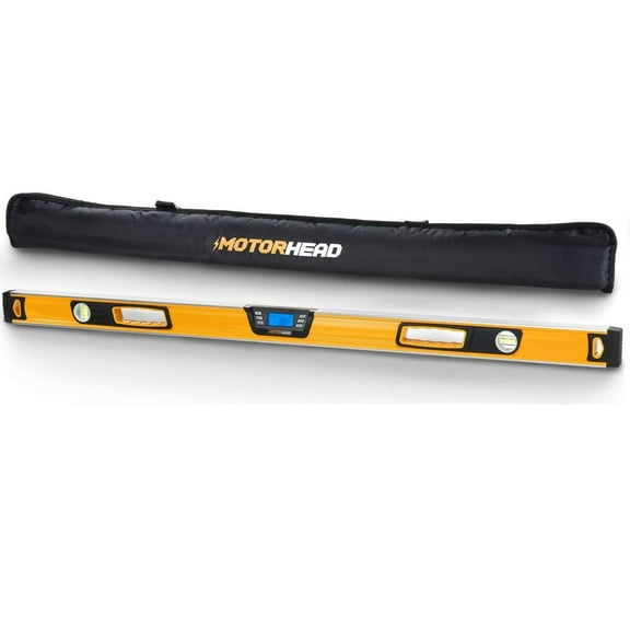 MOTORHEAD 48-Inch 0°-360° SMART DIGITAL Level, LCD Screen, Audible Alerts, Water, Dust & Shock Resistant, Aluminum Body, Magnetic Bottom