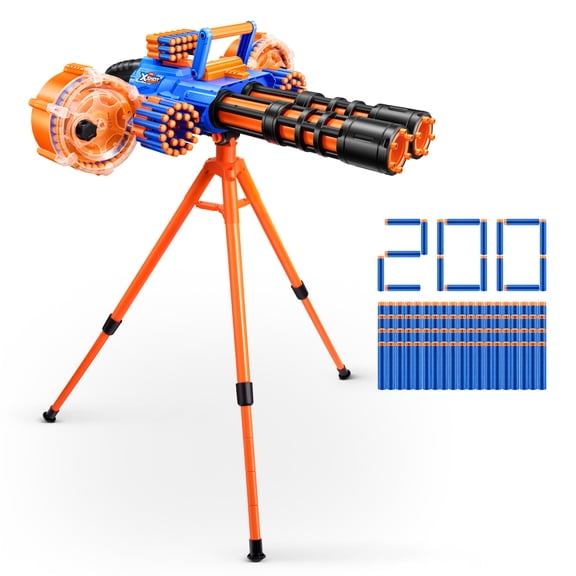 XSHOT Insanity Dart Storm by ZURU Motorized Outdoor Blaster with 200 Air Pocket Darts, Dual Motors and Spinning Barrels, Tripod for Ages 8+