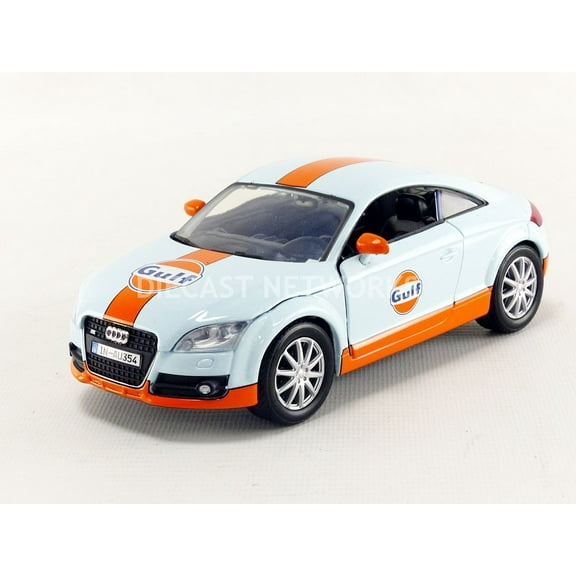 Audi TT Coupe "Gulf Oil" Light Blue with Orange Stripes "Gulf Die-Cast Collection" 1/24 Diecast Model Car by Motormax