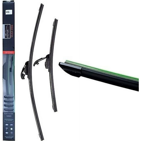 MOTOROPT Silica View  (26"+20") Silicone Windshield Wiper Blades, Black Silicone Rubber, 5x Last Longer, Front Windshield Wipers - Beam Blades, U/J Hook Type Vehicle Specific Fitment