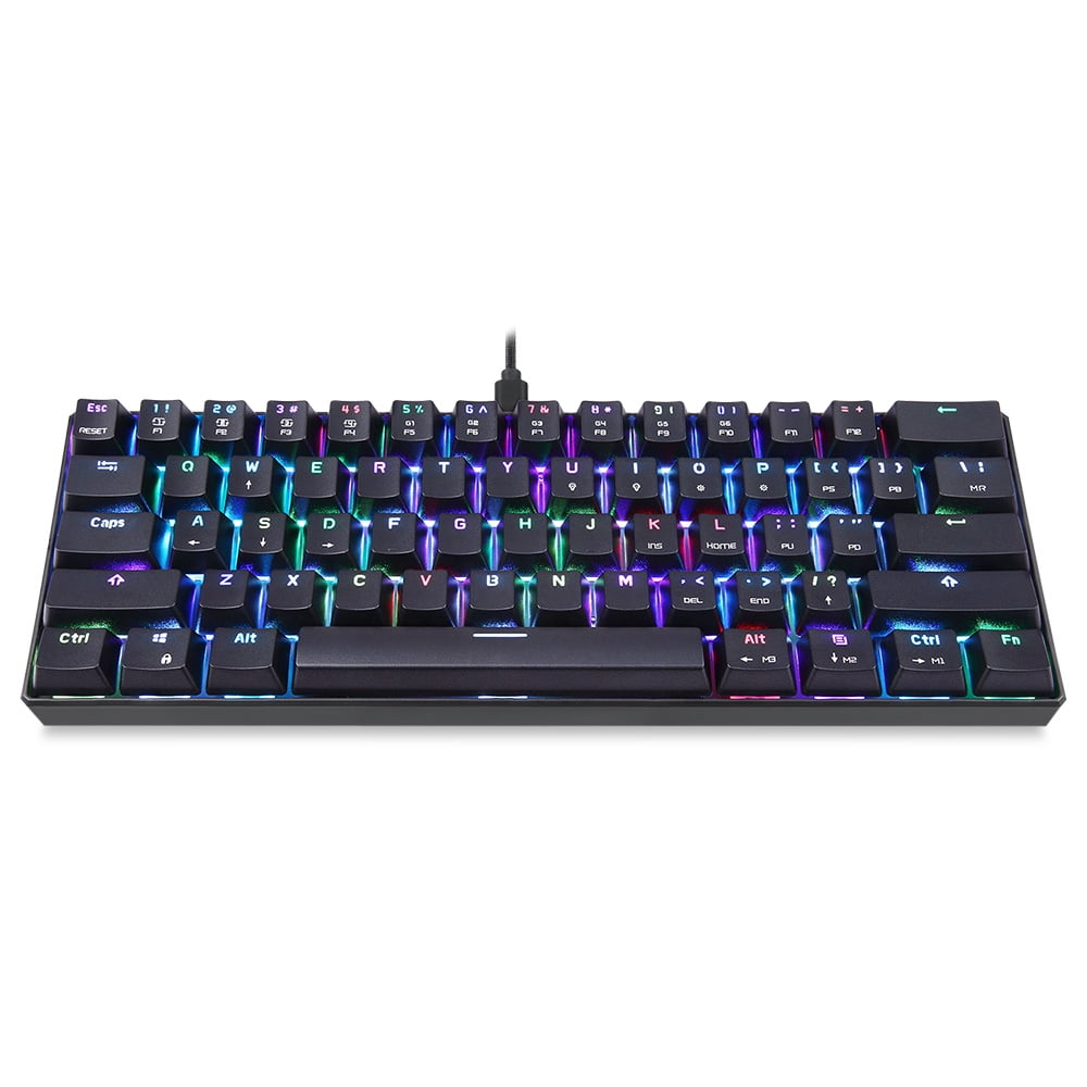 MOTOSPEED CK61 Mechanical Gaming Keyboard OUTMU Blue Switches Keyboard 61 Keys Anti-ghosting with Backlight for Gaming Black
