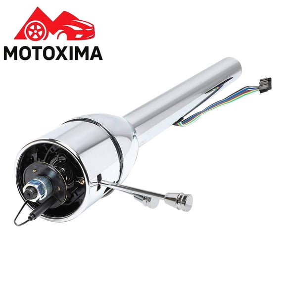 MOTOXIMA Stainless Steel 32" Chrome Manual Shift Tilt Steering Column for 1955-1959 Chevy GM Hot Rod Passenger Cars & Trucks